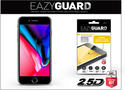 EazyGuard LA-1310 Diamond Glass 2.5D Fullcover Apple iPhone 8 Plus gyémántüveg képernyővédő fólia - Fekete