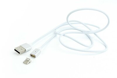 Gembird CC-USB2-AMUCMM-1M Magnetic USB 2.0 apa - USB Type-C apa Adat- és töltőkábel 1m - Ezüst