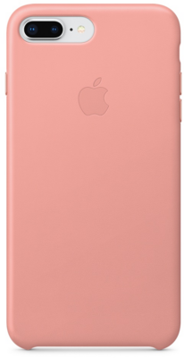 Apple iPhone 8+ / 7+ bőr tok - Világos rózsaszín