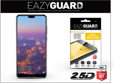 EazyGuard LA-1313 Diamond Glass 2.5D Fullcover Huawei P20 Pro gyémántüveg képernyővédő fólia - Fekete
