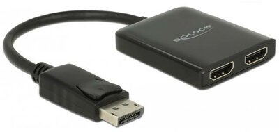 Delock 87720 DisplayPort apa - 2x HDMI anya adapter - Fekete