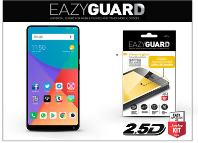 EazyGuard LA-1324 Diamond Glass 2.5D Fullcover Xiaomi Mi Mix 2/Mix 2S gyémántüveg képernyővédő fólia - Fekete