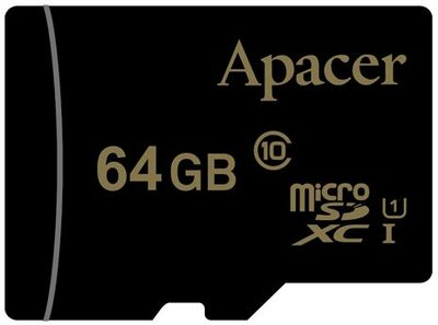 Apacer 64GB microSDXC UHS-I CL10 memóriakártya + Adapter