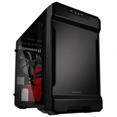 Phanteks Enthoo Evolv ITX Window Számítógépház - Fekete/Piros