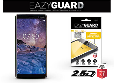 EazyGuard LA-1335 Diamond Glass 2.5D Fullcover Nokia 7 Plus Gyémántüveg képernyővédő fólia - Fekete