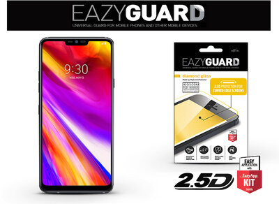 EazyGuard LA-1349 Diamond Glass 2.5D Fullcover LG G7 ThinQ G710 Gyémántüveg képernyővédő fólia - Fekete