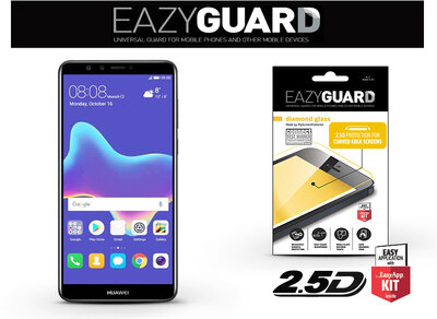 EazyGuard LA-1352 Diamond Glass 2.5D Fullcover Huawei Y9 (2018) Gyémántüveg képernyővédő fólia - Fekete