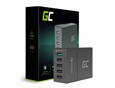 Green Cell CHAR05 iQ Smart + Quick Charge 3.0 töltő 5 db USB porttal (5V / 2.4A)