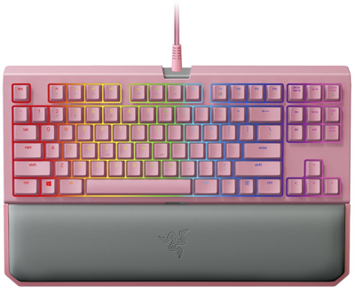 Razer BlackWidow Tournament Ed. Chroma V2 Quartz Edition (green switch) USB Gaming Mechanikus Billentyűzet US - Rózsaszín
