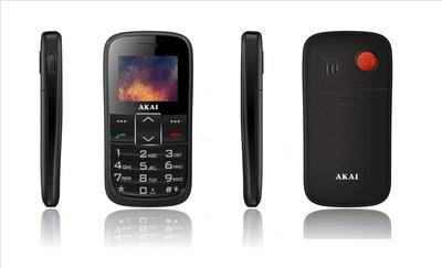 AKAI Senior Phone Mobiltelefon - Fekete