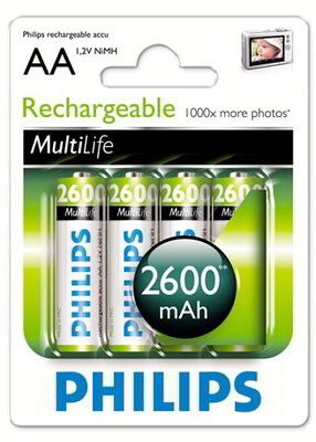 Philips R6B4B260 nikkel-fém hidrid 2600MAH AA Akkumulátor (4db/csomag)