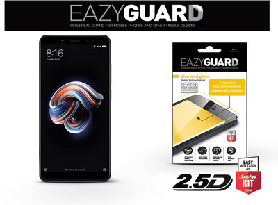 EazyGuard LA-1366 Diamond Glass 2.5D Fullcover Xiaomi Redmi Note 5 Gyémántüveg képernyővédő fólia - Fekete