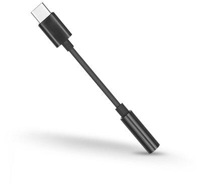 Haffner PT-4536 USB-C apa - 3.5mm Jack anya adapter - Fekete