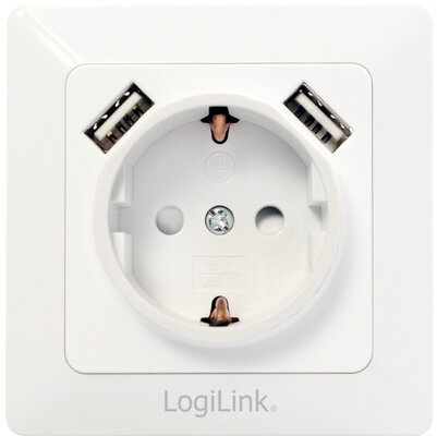 LogiLink 2-Port USB fali aljzat + 1 konnektor