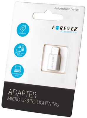 Forever FE378538 Micro USB anya - Lightning apa adapter - Ezüst