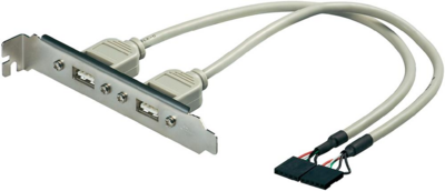 Goobay 93035 2x USB-A 2.0 hátlapi panel - Ezüst