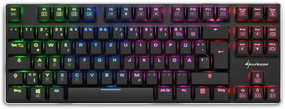 Sharkoon PureWriter TKL RGB Red Mechanikus Gaming Billentyűzet (DE) - Fekete