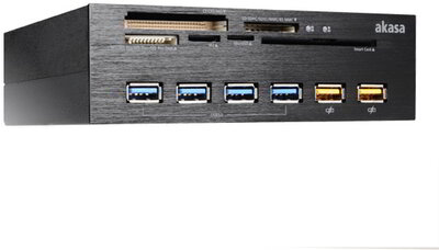 Akasa InterConnect EX USB 3.0 Belső HUB (4 + 2 port) Kártyaolvasóval - Fekete