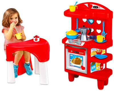 Bialetti: játékkonyha asztallal és székkel