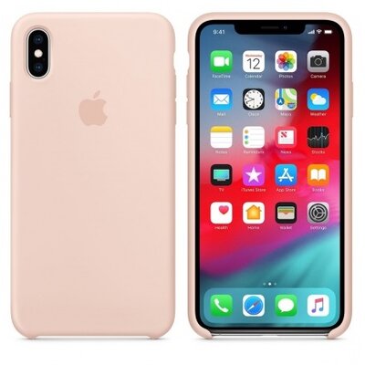 Apple iPhone XS Max gyári Szilikon Hátlap Tok - Rózsaszín homok