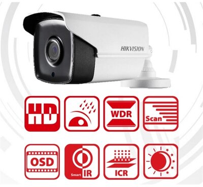 Hikvision DS-2CE16D7T-IT3 Bullet HD-TVI kamera, kültéri, 1080P, 2,8mm, EXIR40m, D&N(ICR), IP66, DNR, BLC, WDR, OSD