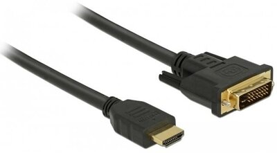 Delock 85652 HDMI - DVI (apa - apa) kábel 1m - Fekete