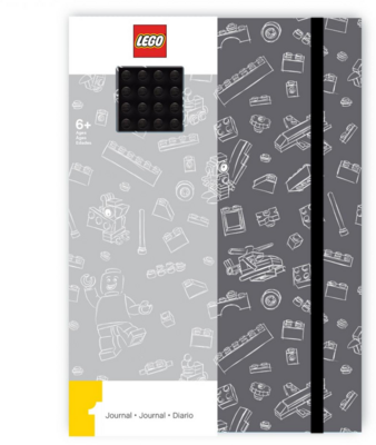 Lego 96 lapos sima nyomat nélküli notesz 4x4es Lego betéttel - Szürke