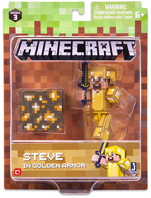 Jazwares MIN16488 Minecraft: Steve figura aranypáncélban