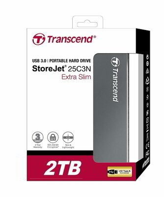 Transcend 2TB StoreJet 25C3 USB 3.0 Külső HDD - Szürke