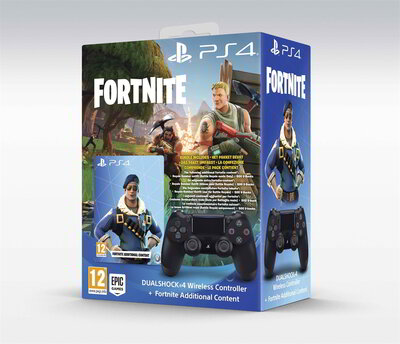 Sony PlayStation 4 Dualshock 4 V2 kontroller - Fekete + Fortnite utalvány
