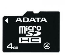 ADATA 4GB SD micro (SDHC Class 4) (AUSDH4GCL4-R) memória kártya