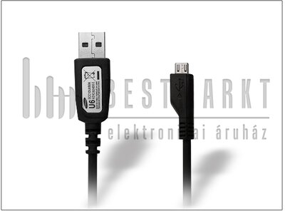 Samsung i8910/i5700 micro USB  adatkábel töltő funkcióval - ECCC1DU0BBK black (csomagolás nélküli)