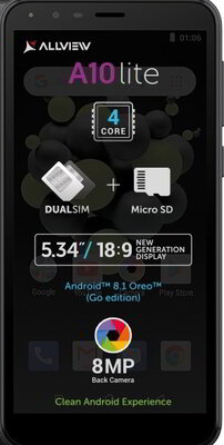 Allview A10 Lite Dual SIM Okostelefon - Fekete