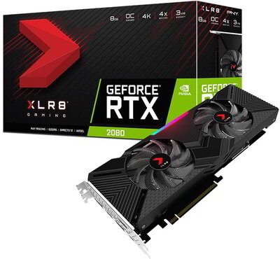 PNY GeForce RTX 2080 8GB GDDR6 XLR8 Gaming Overclocked Edition Dual Fan Videokártya