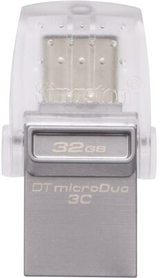 Kingston 32GB Data Traveler MicroDuo 3C USB 3.1 USB Type-C pendrive - átlátszó