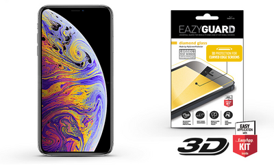 EazyGuard Diamond Glass 3D Fullcover Apple iPhone XS Max Edzett üveg kijelzővédő - Fekete