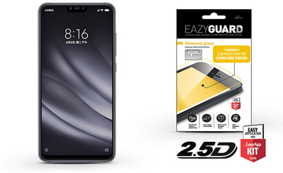 EazyGuard Diamond Glass 2.5D Fullcover Xiaomi Mi 8 Lite Edzett üveg kijelzővédő - Fekete