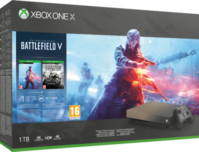 Microsoft Xbox One X 1TB Gold Rush Special Edition + Battlefield V Deluxe Edition Játékkonzol