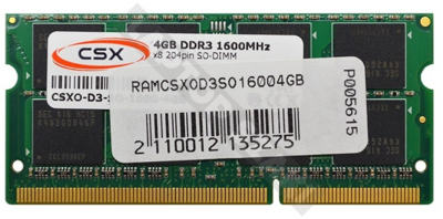 4GB 1600MHz DDR3 Notebook RAM CSX (CSXO-D3-SO-1600-4GB)