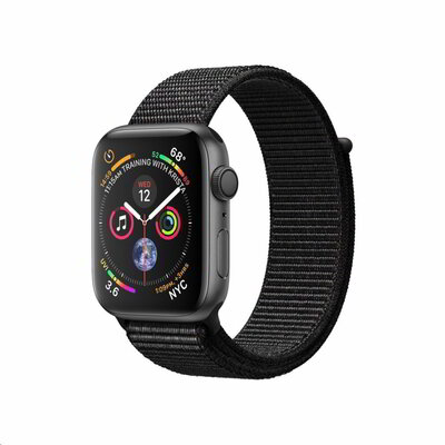 Apple Watch S4 Okosóra (44mm) - Asztroszürke alumíniumtok fekete sportpánttal