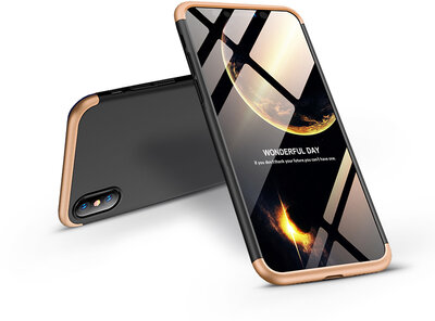 GKK 360 Full Protection 3in1 Apple iPhone XS Max Hátlap - Fekete/Arany