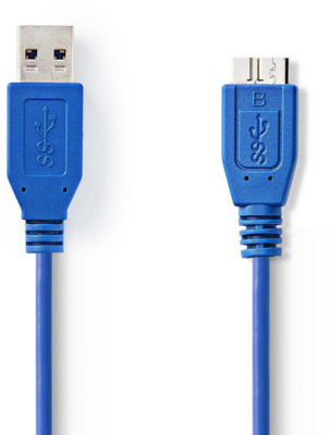 Nedis USB-A apa - MicroUSB-B apa Adatkábel 1m - Kék