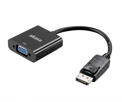 Akasa AK-CBDP04-20BK Displayport - VGA adapter Fekete