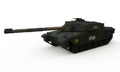 Waltersons British MBT Challenger 1 Forest harckocsi távirányítós modell - Terepszínű