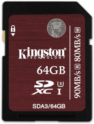 Kingston 64GB SD (SDXC UHS-I SC3) (SDA3/64GB) memória kártya