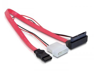 Delock Micro SATA (anya) – 2 tűs hálózati (5V/3,3V) + SATA (felfele) átalakító kábel