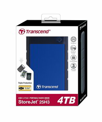 Transcend 4TB StoreJet 25H3 USB 3.0 Külső HDD - Sötétkék
