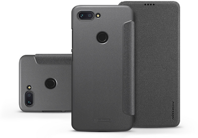 Nillkin Sparkle Xiaomi Mi 8 Lite Bőr Flip Oldalra Nyíló Tok - Fekete