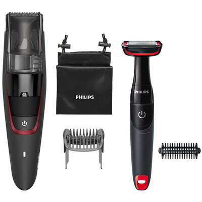 Philips BeardTrimmer Series 7000 Vákuumos szakállvágó - Fekete/Inox