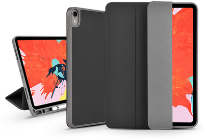 Devia Leather Case V2 Apple iPad Pro (2018) Smart védőtok Apple Pencil tartóval 12.9" Fekete